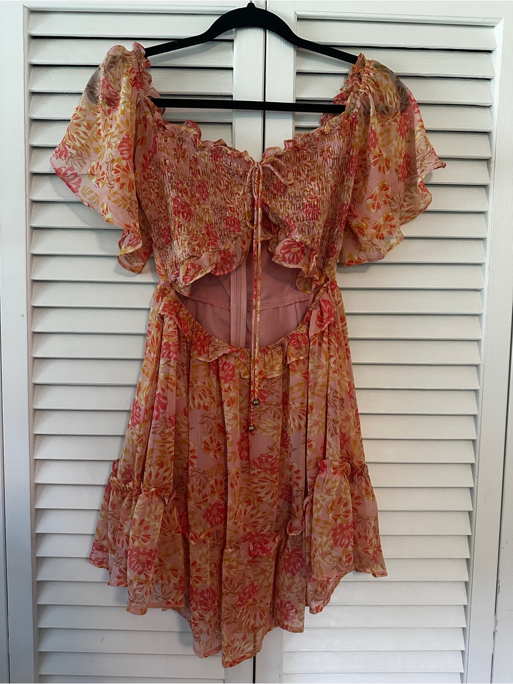 Daphne Shirred Bust Mini Dress Floral Pink